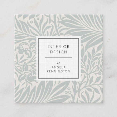 Elegant vintage floral pattern chic pastel beige square business card