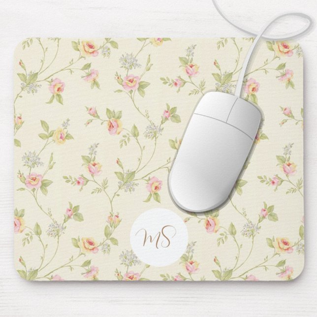 Elegant Vintage Floral Pattern Personalized Mouse Pad (Creator Uploaded)