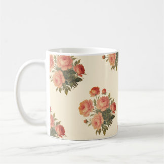Elegant Vintage Floral Pink Peonies Elegant Coffee Mug