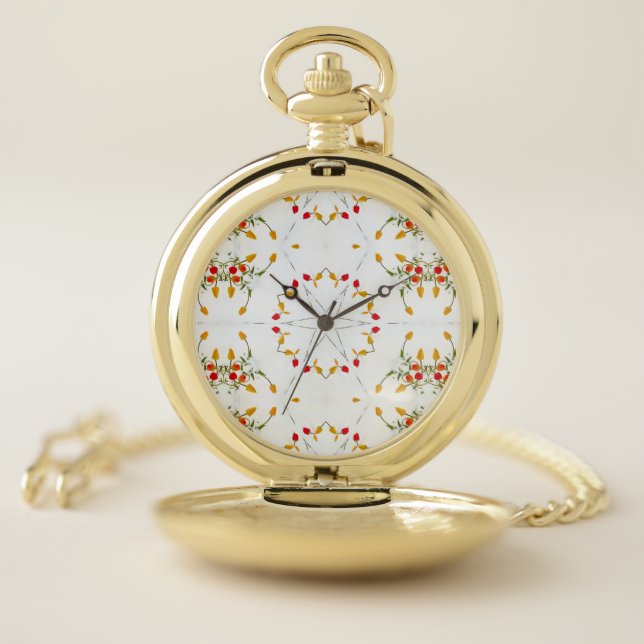 Elegant Vintage Floral Pocket Watch (Inside)