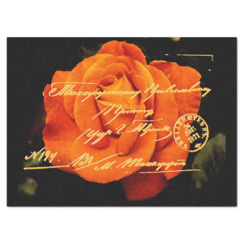 Elegant Vintage Floral Postcard Tissue Paper