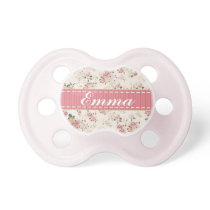 Elegant VIntage Floral Rose Baby Name Pacifier Elegant VIntage Floral Rose Baby Name Pacifier