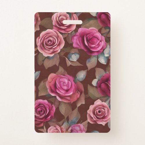 elegant vintage floral rose badge