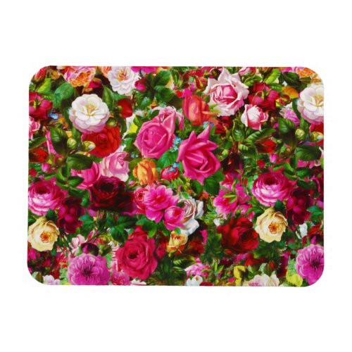 Elegant Vintage Floral Rose Garden Blossom Magnet