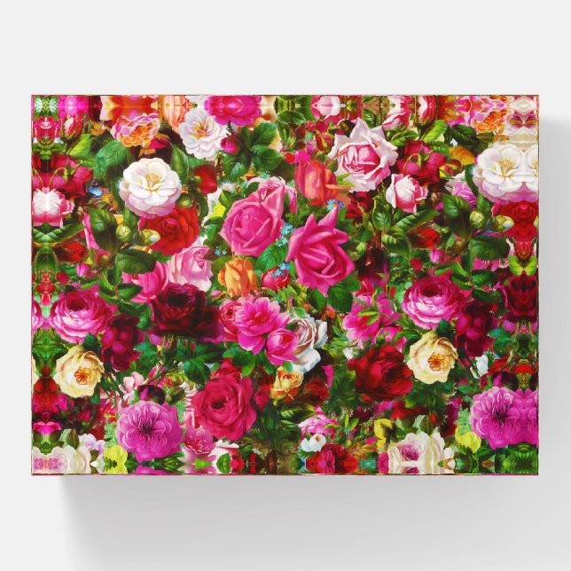 Elegant Vintage Floral Rose Garden Blossom Paperweight (Front)