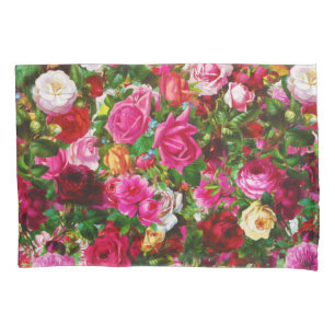 Elegant Vintage Floral Rose Garden Blossom Pillow Case