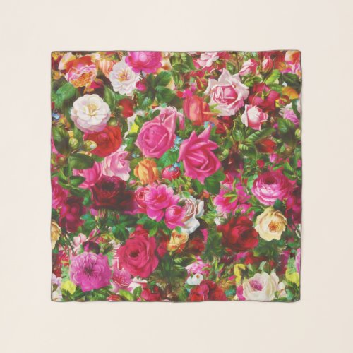 Elegant Vintage Floral Rose Garden Blossom Scarf