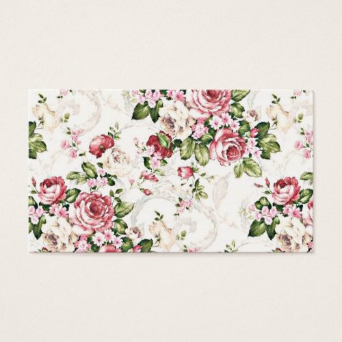 Elegant Vintage Floral Rose Pattern Template Business Cards