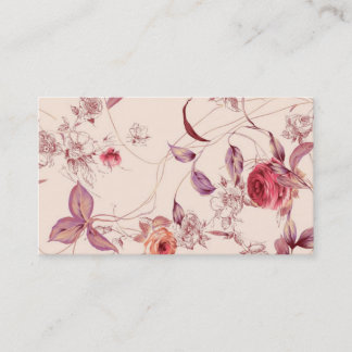 Elegant Vintage Floral Rose Pattern Template Business Card