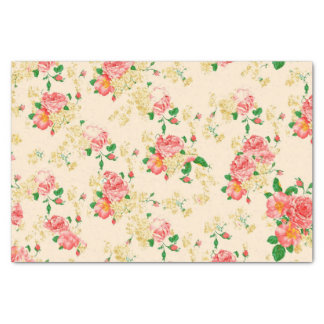 Elegant Vintage Floral Rose Tissue Paper
