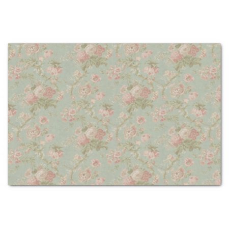 Elegant Vintage Floral Rose Tissue Paper