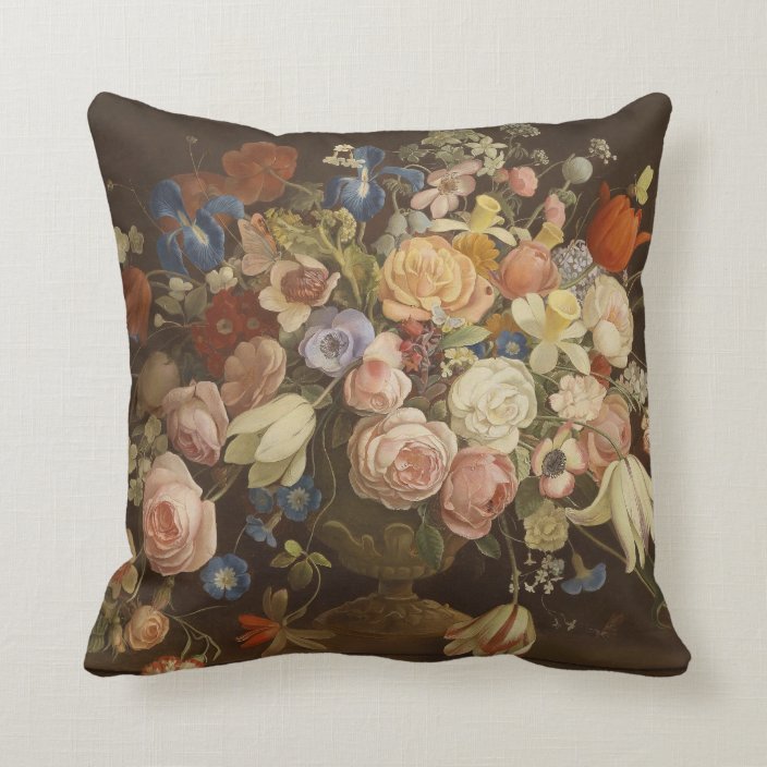 Elegant Vintage Floral Rose Victorian Painting Throw Pillow Zazzle