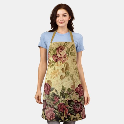 Elegant Vintage Floral Rose Victorian Style  Apron