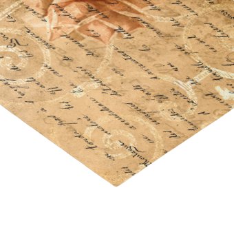 Elegant Vintage Floral Script Tissue Paper | Zazzle