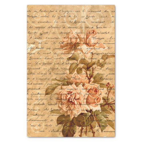 Elegant Vintage Floral Script Tissue Paper