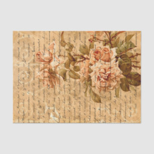 Elegant Vintage Floral Script Tissue Paper