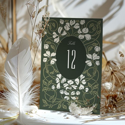 Elegant Vintage Floral Table Number Card