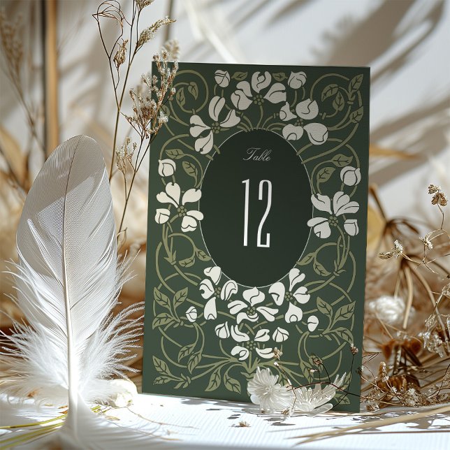 Elegant Vintage Floral Table Number Card (Creator Uploaded)