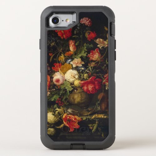 Elegant Vintage Floral Vase OtterBox Defender iPhone SE87 Case
