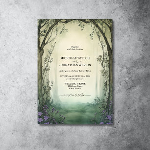 Elegant Vintage Floral Victorian Enchanted Forest Invitation