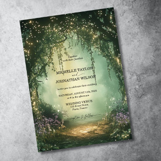 Elegant Vintage Floral Victorian Enchanted Forest Invitation