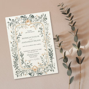 Elegant Vintage Floral Victorian Meadow Invitation