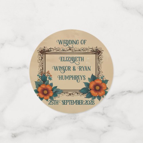 Elegant Vintage Floral Wedding Confetti