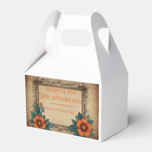 Elegant Vintage Floral Wedding  Favor Boxes