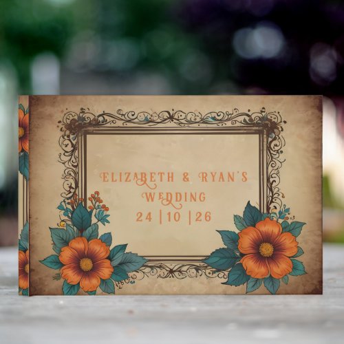 Elegant Vintage Floral Wedding  Guest Book