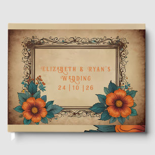 Elegant Vintage Floral Wedding Guest Book
