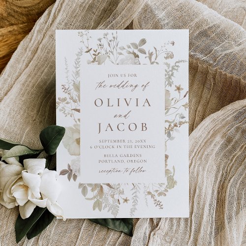 Elegant Vintage Floral Wedding Invitation