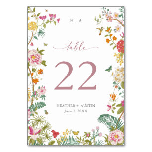 Elegant Vintage Floral Wedding Table Card