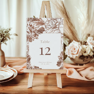 Elegant Vintage Floral Wedding Table Number