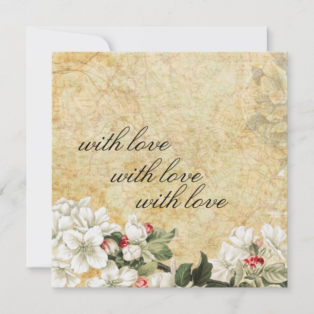 elegant vintage floral with love card (Front)