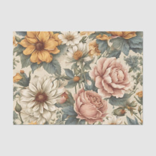 Elegant Vintage Flowers  Tissue Paper