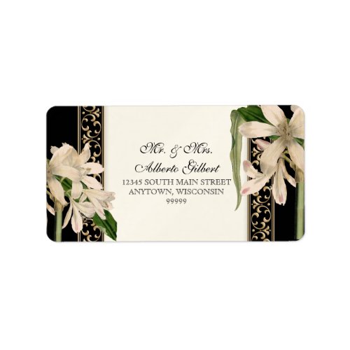 Elegant Vintage Formal Lily Gold Matching Address Label