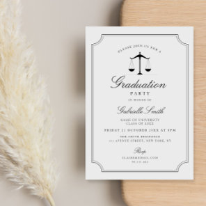 Elegant vintage frame law school graduation party invitation