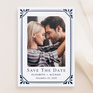 Elegant Vintage Frame Save The Date Letterpress Photo Cards