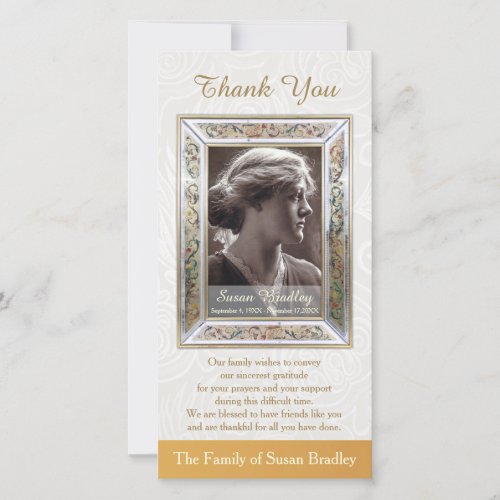 Elegant Vintage Frame Sympathy Thank You