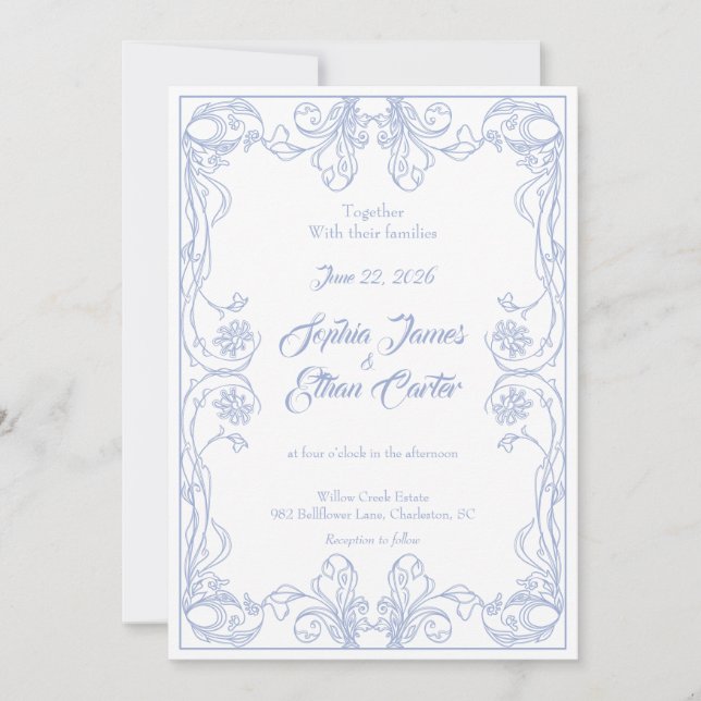 Elegant Vintage Frame Wedding Invitation (Front)