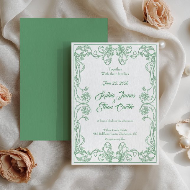 Elegant Vintage Frame Wedding Invitation (Creator Uploaded)