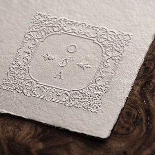 Elegant Vintage Frame Wedding Monogram Embosser