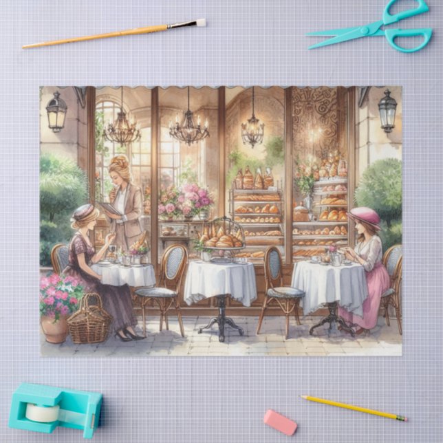 Elegant Vintage French Bakery Cafe Tissue Paper (Craft)