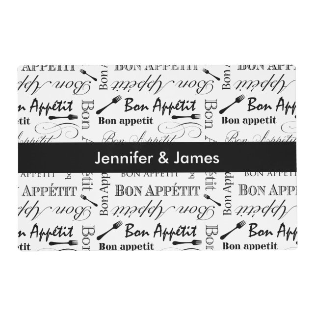 Elegant Vintage French Bon Appetit Gourmet Placemat (Front)