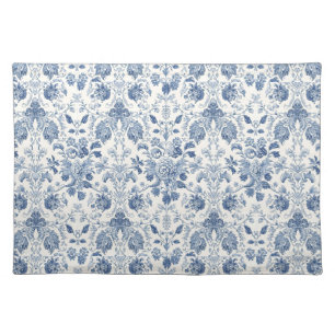 Elegant Vintage French Engraved Floral  Pattern Cloth Placemat