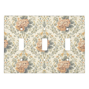 Elegant Vintage French Engraved Floral Pattern Light Switch Cover