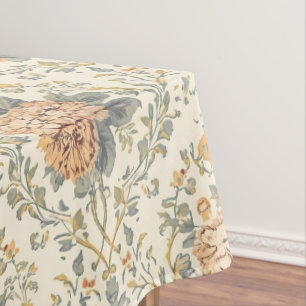 Elegant Vintage French Engraved Floral Pattern Tablecloth