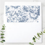 Elegant Vintage French Engraved Floral Toile-Blue Envelope Liner<br><div class="desc">Elegant and ornate vintage blue and white toile de jouy pattern featuring exotic flowers,  vines and foliage intertwined with garlands and baskets of roses. This pattern was adapted from an historic French textile fragment ca 1910 in the Smithsonian collection.</div>