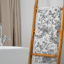 Elegant Vintage French Engraved Floral Toile-Grey Bath Towel Set