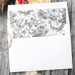Elegant Vintage French Engraved Floral Toile-Grey Envelope Liner<br><div class="desc">Elegant and ornate grey and white vintage toile de jouy pattern featuring exotic flowers,  vines and foliage intertwined with garlands and baskets of roses. This pattern was adapted from an historic French textile fragment ca 1910 in the Smithsonian collection.</div>